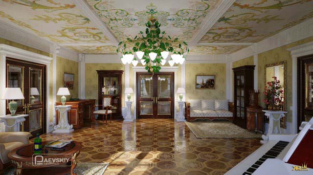 Оформление гостиной в классическом стиле