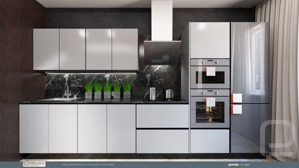 Современный дизайн интерьера кухни-гостиной в загородном доме