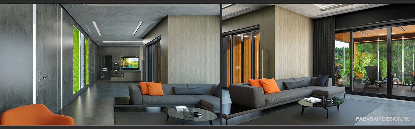 Современный дизайн интерьера загородного дома 500 кв м в МО
