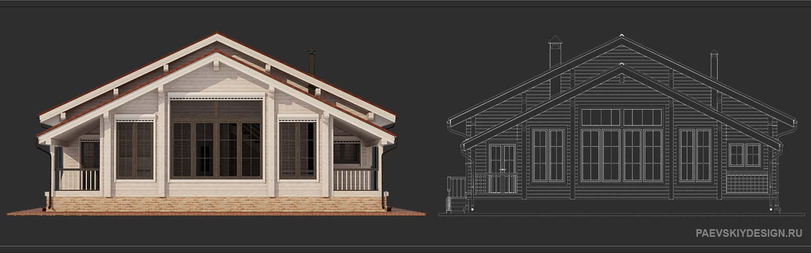 Цветовое решение для деревянного дома из профилированного бруса