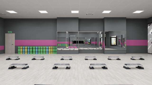 Оформление зала групповых занятий фитнес клуба, особенности проектирования