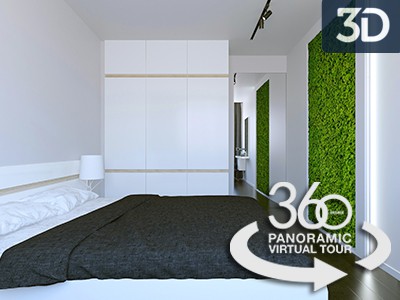 Дизайн спальни в современном стиле монохром ЭКО